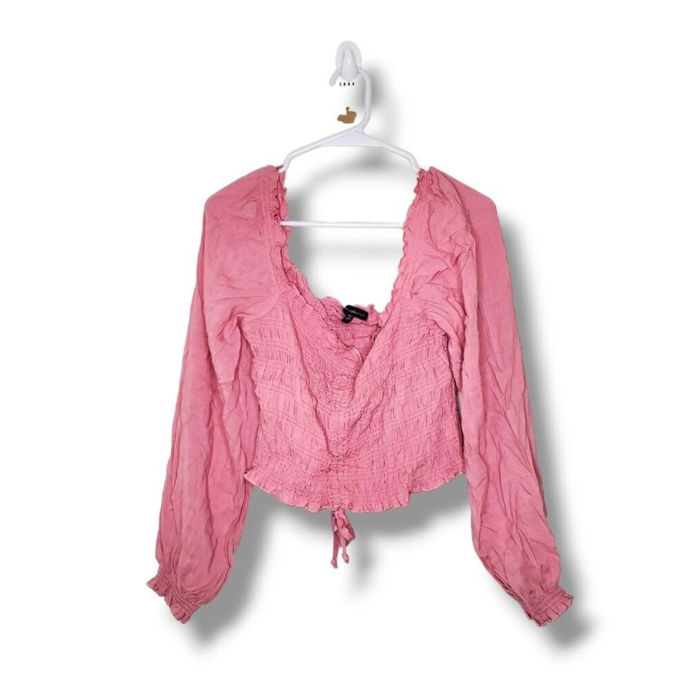 NWOT Ever After Shirred Long Sleeve Blouse Sz S